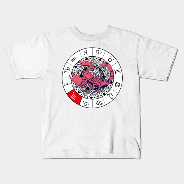 Scorpio star sign, zodiac sign horoscope Kids T-Shirt by 2P-Design